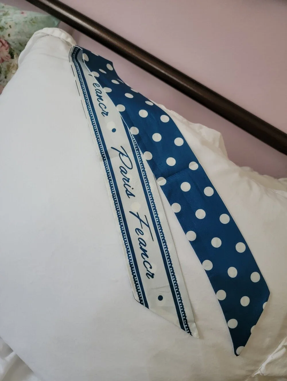 Blue Polka Dot Scarf